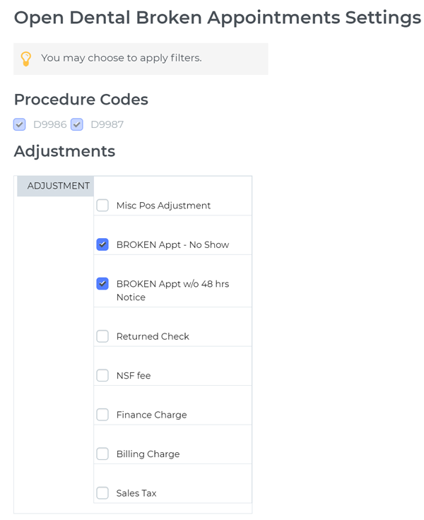 OpenDental Broken Appointment Settings for Automation