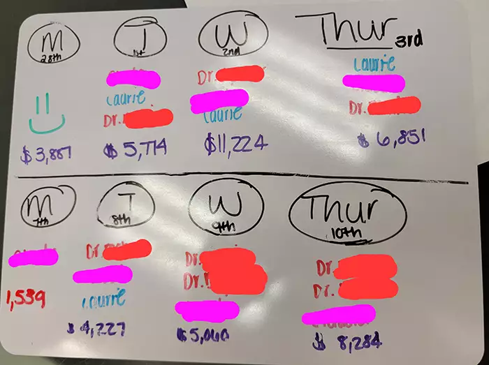 Open Dental Scheduled Production manually on Whiteboard